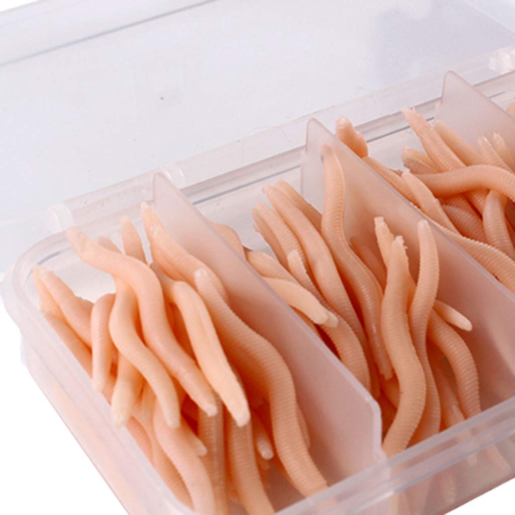 BNF®150pcs Soft Pink Artificial Earthworm Fishing Bait – Realistic Maggot Worm Lure for Freshwater & Saltwater Angling-image-41