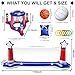 Pool Games Set, Volleyball Net & Basketball Hoop & Ring Toss, 3-in-1 Large Inflatable Water Sport Game Toys for Multi-Player Adults Kids American Flag Swimming Beach Toy for Party Summer