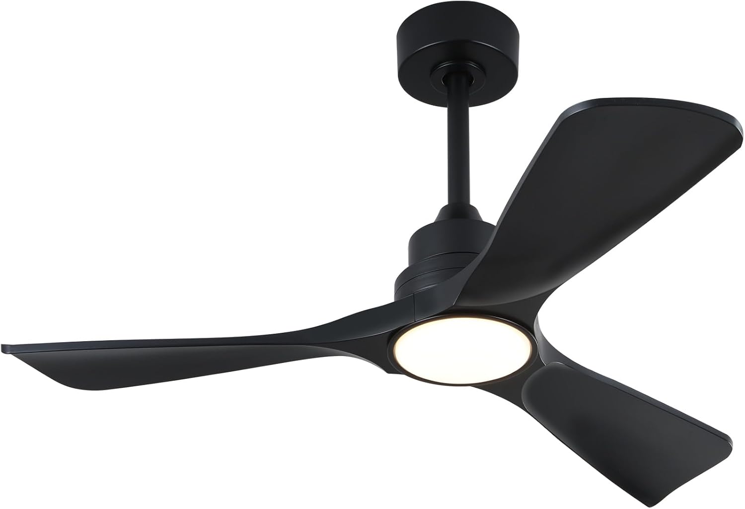 42 Inch Black Ceiling Fan with Light and Remote, 6 Speeds Quiet DC Motor Modern Ceiling Fan with Light, Indoor Outdoor Ceiling Fans for Patio Bedroom Living Room
