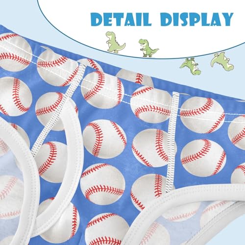 visesunny Boys Cotton Underwear Baseball Ball Blue Pattern Printed Toddler Soft Training Briefs Size 2T-8Y for Kids4