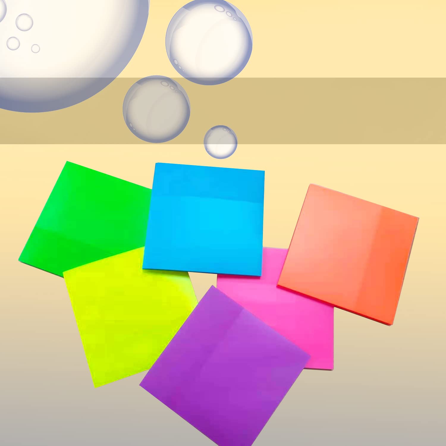 Buy iKyce 400 Sheets Transparent Sticky Notes， 3 x 3 inch Clear Self