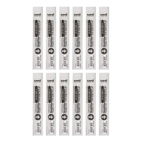 Image of uni-ball Jetstream 0.7mm SXN101 & SXR-71 Roller Ball Pen - Refill Combo | Black Ink, 2 Pcs Pens with 12 Pcs Refills