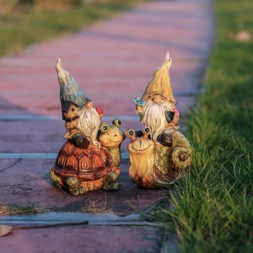 TERESAS-COLLECTIONS-Garden-Gnomes-Statues-Decoration-for-Yard-Decor-Set-of-2-Cute-Gnomes-Sitting-on-Snail-Turtle-Garden-for-Outdoor-Yard-Patio-Lawn-Resin-Ornaments-Ideal-Dad-Gifts-75 TERESAS COLLECTIONS Garden Gnomes Statues Decoration for Yard Decor Set of 2 Cute Gnomes Sitting on Snail Turtle Garden for Outdoor Yard Patio Lawn Resin Ornaments Ideal Dad Gifts 75