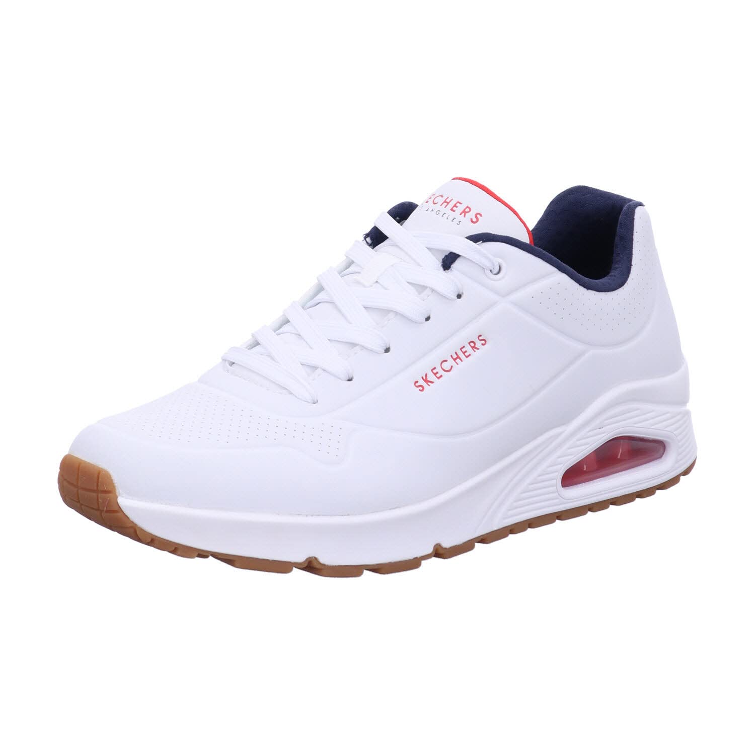 SkechersMens UNO - Stand ON AIR White Navy Red Casual Sneakers