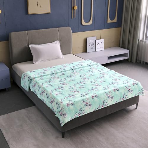 Image of Divine Casa Cotton Dohar for Single Bed 210 x 140 cm, 120 GSM Soft Lightweight Blanket, Breathable Summer AC Quilt for Mild Winter Use