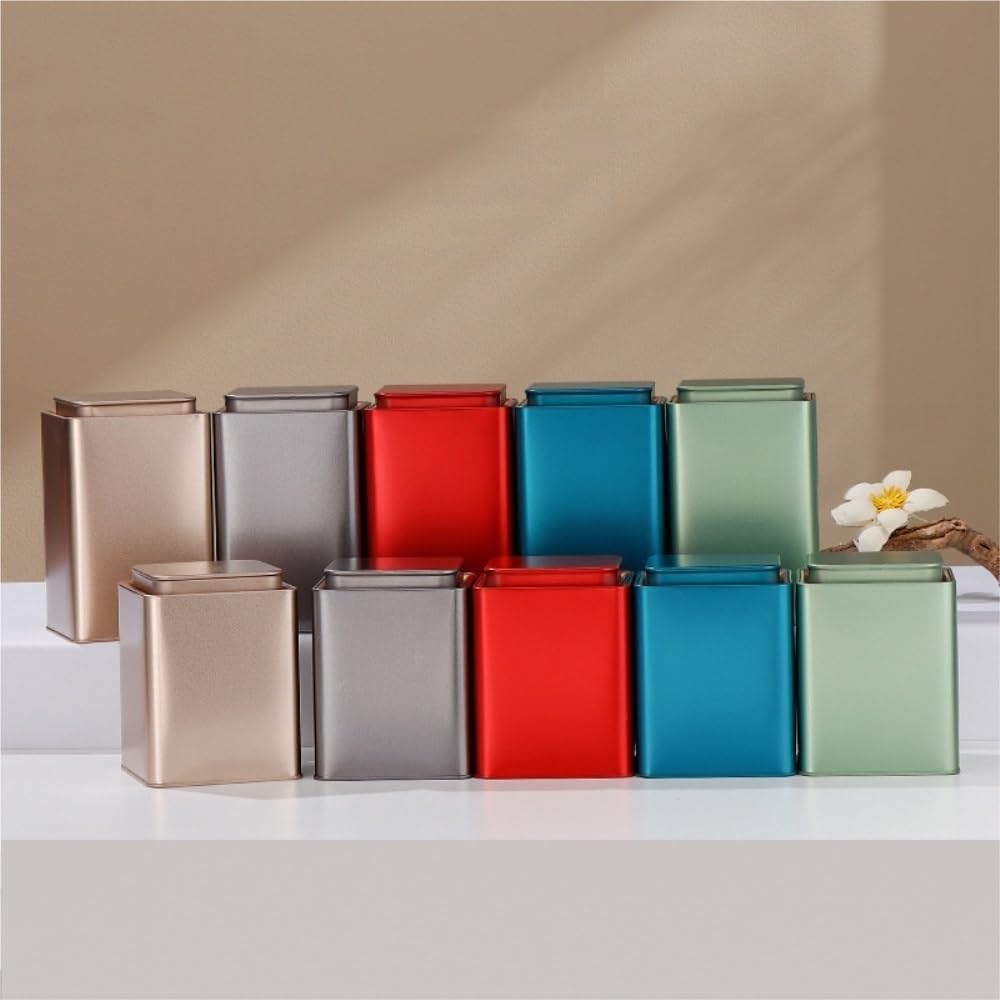 HLTYGWX Barattolo di Zucchero Contenitore per tè Sfuso Barattolo di Latta Quadrato Barattolo sigillato Barattolo Vuoto Set da tè Cinese retrò Confezione Regalo Doppia lattina Set Barattolo di