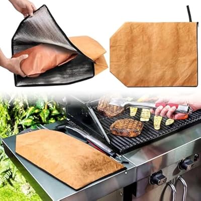 Generic BBQ Blanket for Resting Meat, BBQ Blanket, Reusable Large Capacity BBQ Resting Blanket, Rest EZ BBQ Blanket with Zipper, Essential Tool for Outdoor BBQ, Ensures Tender and Juicy Meat, Brown