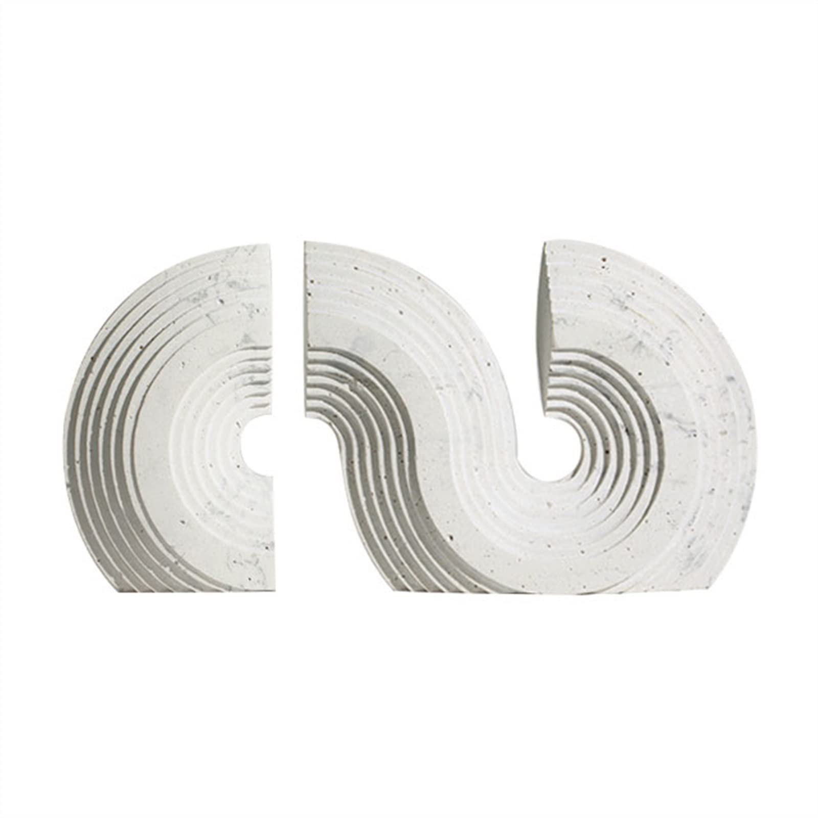 Sujetalibros Par decorativo de sujetalibros de piedra blanca, sujetalibros decorativos estereoscópicos geométricos for estantes, sujetalibros for estantes, extremos de libros for oficina Sujetalibros