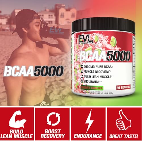 Evlution EVL BCAAs Amino Acids Powder - BCAA Powder Post Workout Recovery Drink and Stim Free Pre Workout Energy - 5g Branched Chain Amino Acids Supplement for Men - Cherry Limeade - Image 4