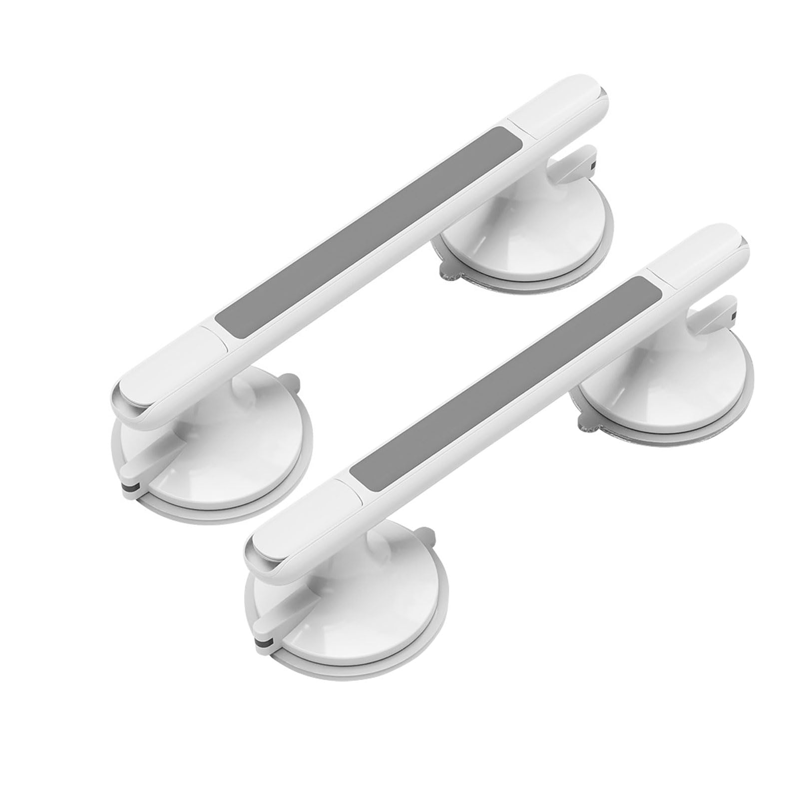 Générique 2pcs Ventouse de Poignée Douche,Poignée Ventouse pour Salle de Bain,Barre d'Appui Murale avec Ventouse pour Salle de Bain/WC, Support jusqu'à 110 KG,Gris,2 Pack