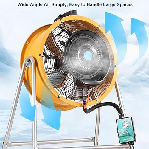 220v Misting Fans for Outside Large Industrial Mist Fan with Wheels for Commercial Use in Garage, Warehouse, Workshop, Patio (40cm/16in)
