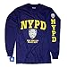 NYPD T-Shirt Long Sleeve Screen Printed Shield Athletic Tee