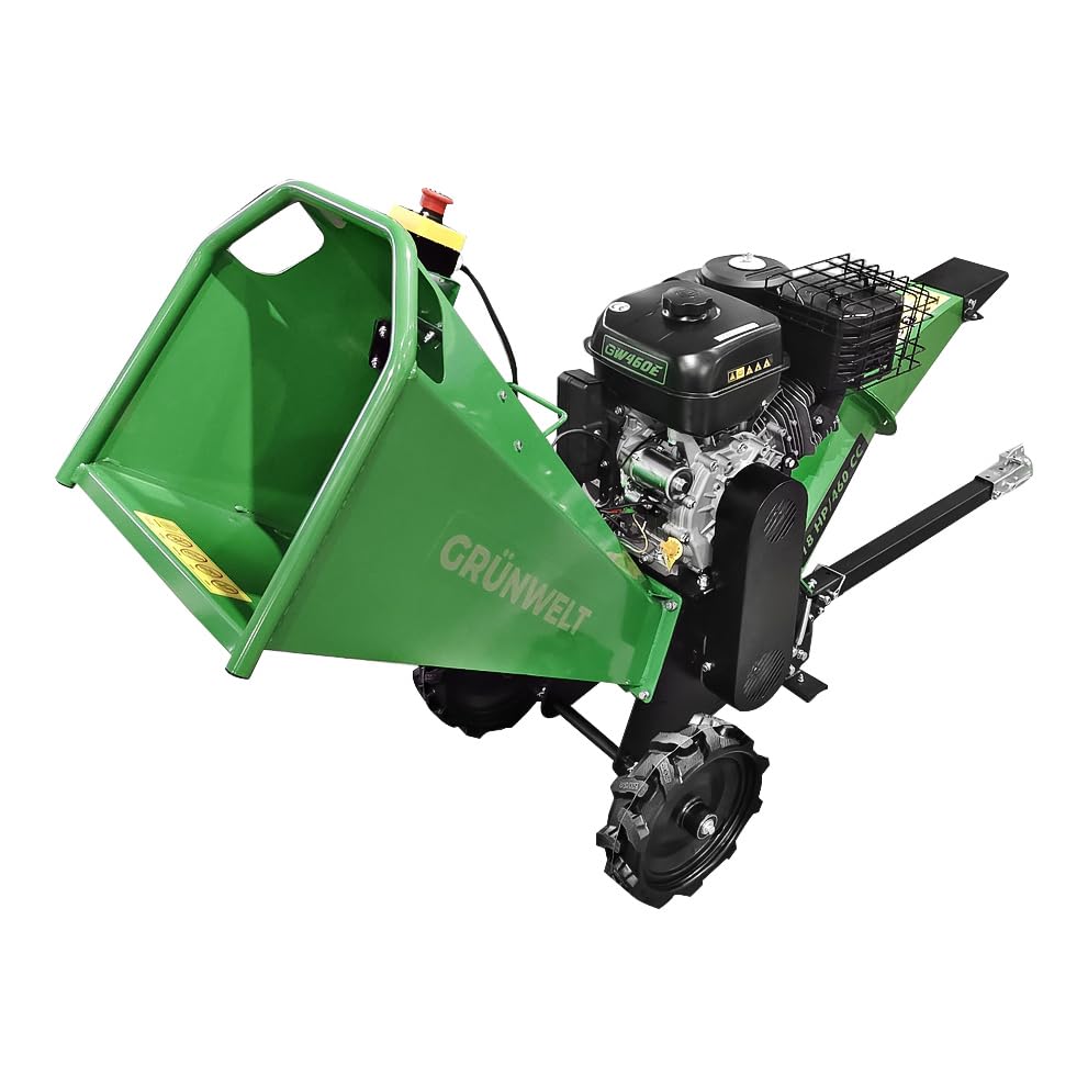 Grünwelt GW-S312E - Trituradora de madera con arranque eléctrico (18 CV, motor de gasolina)