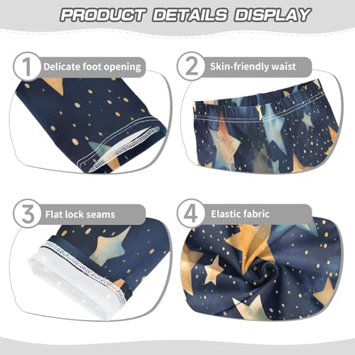 Bolaz Toddler Girls Leggings Printed Yoga Pants Leggings Yellow Stars for Kids3