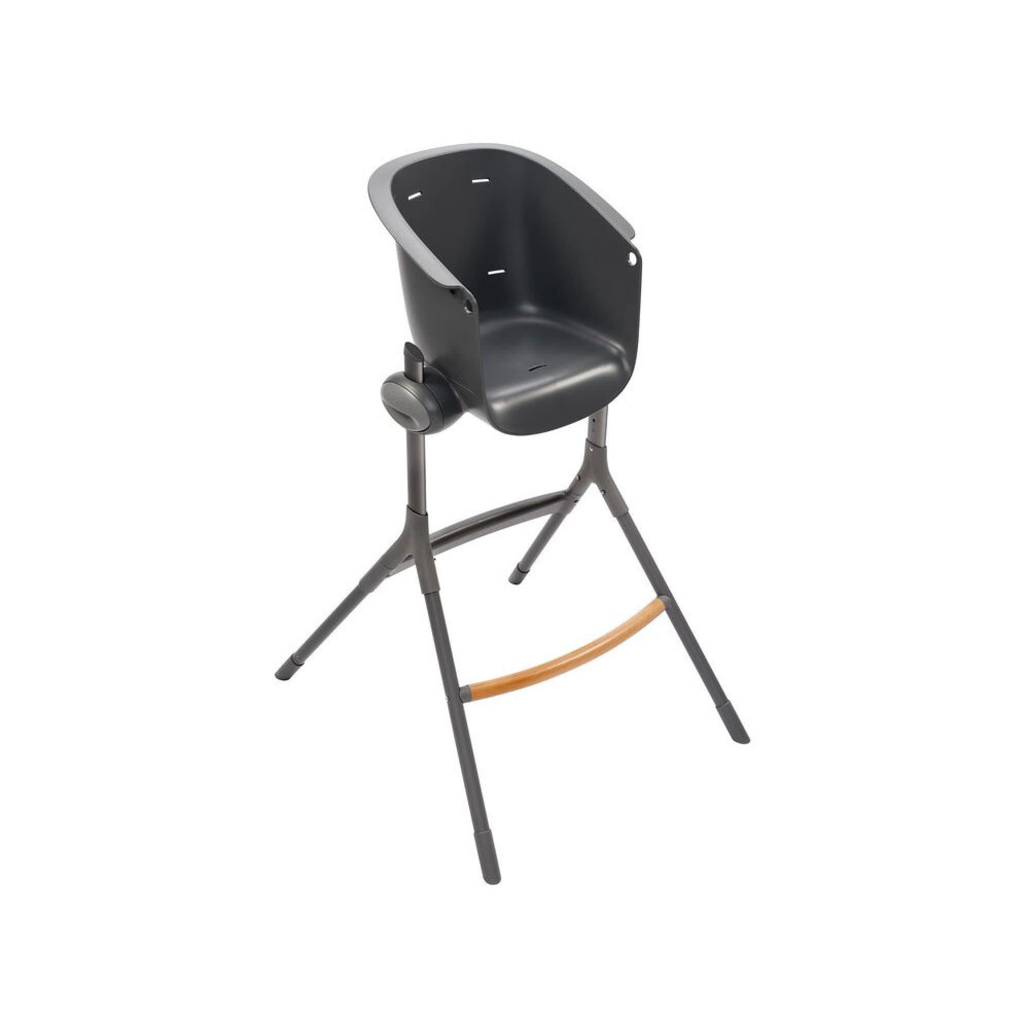 BÉABA, Wysokie krzesło Up&Down, ergonomiczne, regulowane i wyjmowane tace, 6-stopniowa regulacja wysokości, wygodne, wzornictwo, wytrzymałe materiały, ciemnoszare