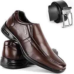 Sapato Social Masculino Ortopédico Ajustável Confort + Cinto