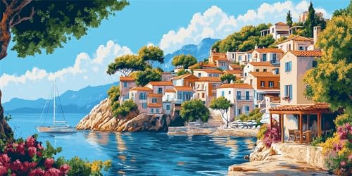 �������G �y�C���g�o�C�i���o�[ DIY �L�b�g �C �Ǐ��� �A�[�g�N���t�g �� �G���|�L�b �G�̋������ �h��Ԃ��|�� ���e�L�����o�X�f�ސF�A�N�����G�̋� �y�C���g�u���V �Z�b�g �C���e���A�f�R���[�V�����ɍœK �t���[�����X 80x120cm U-1