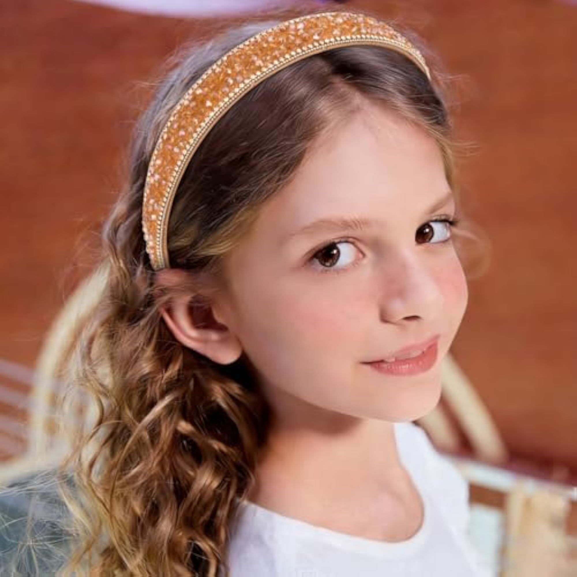 Beaded Headband in Orange, Stylish Hair Accessory