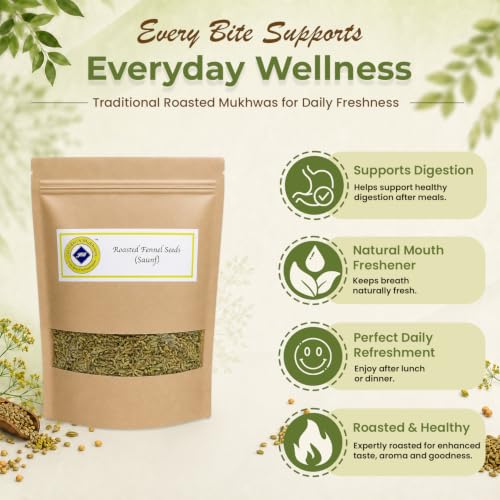Image of Jyoti Ben's Roasted Saunf (Fennel Seeds) | Natural Mouth Freshener & After Meal Digestive | Traditional Roasted Mukhwas | 250g