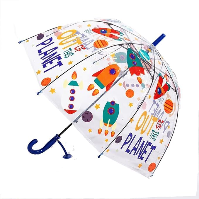 Image of Rainbow Smiling Sun Umbrellas Children Magic Cloud Transparent, See through Dome Umbrella for Children, Umbrella for Girls and Boys, Umbrella for Kids