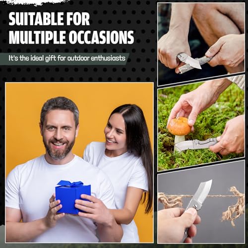 Image of Lothee 3 Pcs EDC Folding Knives - Stainless Steel, 2.48 inch Folded Size, Sharp Portable Tool Knife for Camping Hiking Survival, Practical Gear for Men Women (Silver)