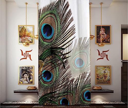 Image of Digital Printed Heavy Fabric Radha Krishan Parde for Mandir, Home, Temple, Pooja Room Curtains 9 feet Long Set of 1 Pc