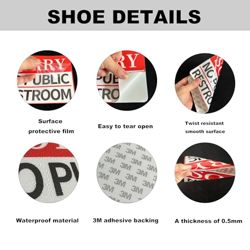 Image of 2 PCS No Public Restroom Signs for Business, Self Adhesive Vinyl No Public Restroom Sticker Waterproof and UV Resistant Sorry No Public Bathroom Signs for Door or Window