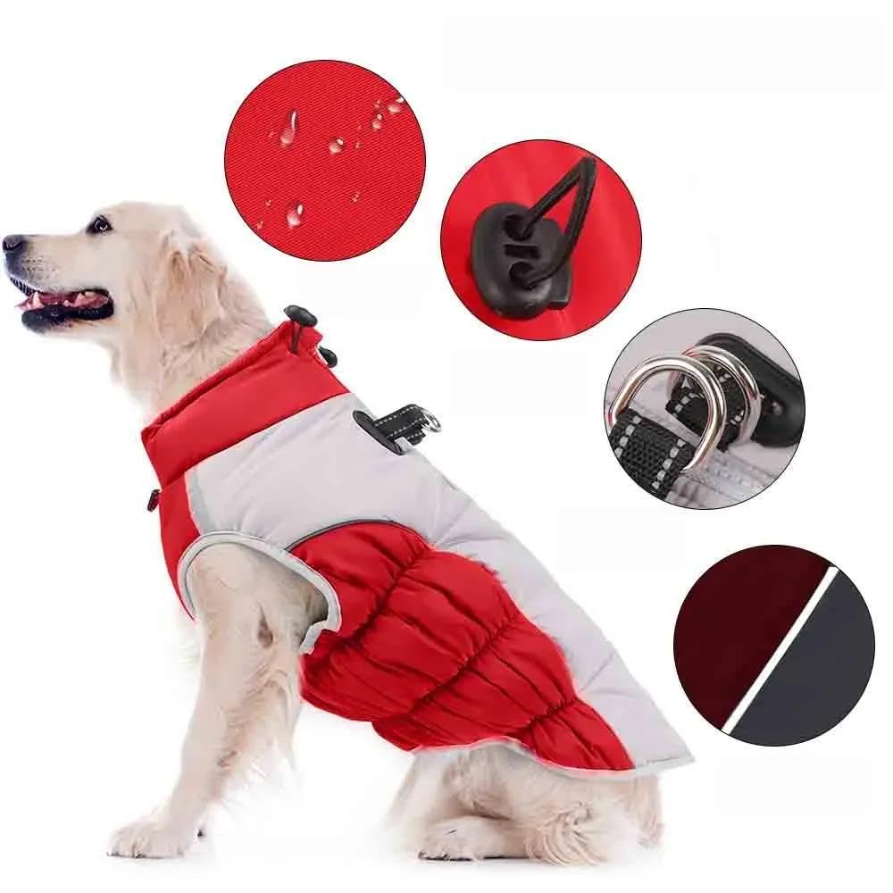 大型犬あったかコート Amazon | 秋と冬厚く暖かい大型犬ジャケットコート服屋外防水防風犬