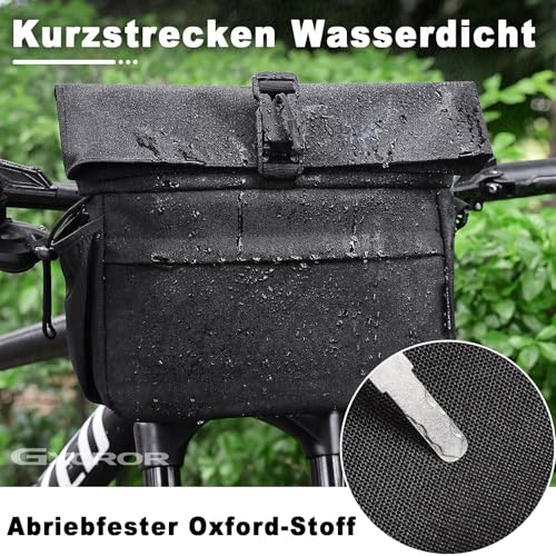 GXCROR Lenkertasche Fahrrad,9L,Fahrradtasche Lenker,Lenkertaschen,Fahrradlenkertasche mit Schultergurt