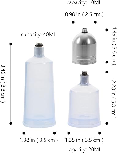 Miniatura 2 de Luxshiny Dispensador de olla de repuesto para aerógrafo, contenedor transparente, jarra para uñas, botella de aerógrafo para uñas, botellas de