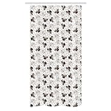 Ambesonne Dog Stall Shower Curtain, Pug Portraits Traces Paw Print Background Canine Pet Illustration Mammal Animal, Decorative Fabric Set with Hooks for Bathroom, 36" W x 72" L, Beige Brown Tan