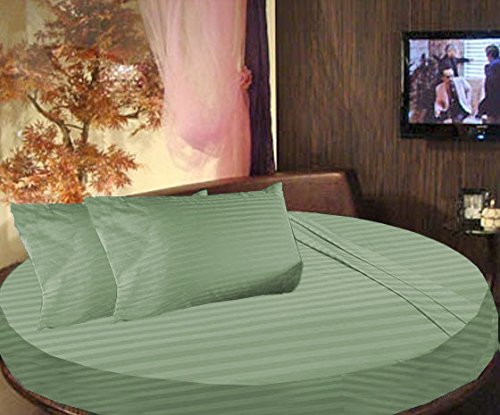 Drap-housse rond en coton égyptien pour matelas 213 cm sans plis couleur mousse