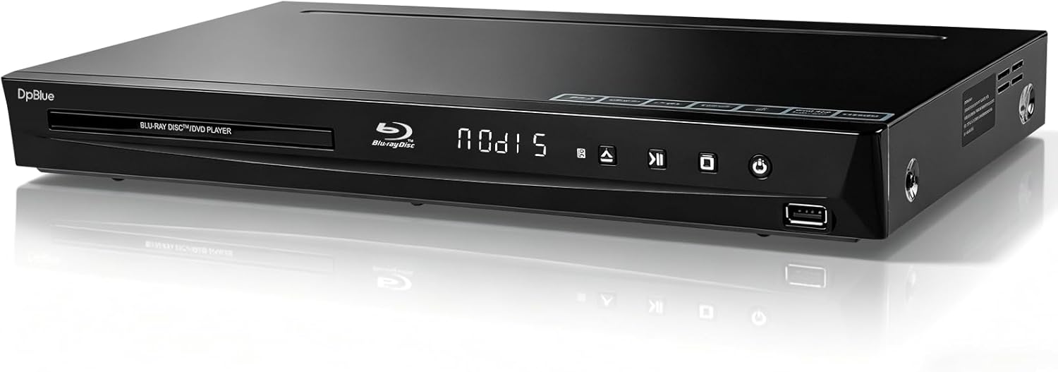 1080P 3D Blu-ray Player Support Region A Blu-ray Discs All Regions DVDs 3D Playback with 5.1 Channel Analog Audio Output, Dolby Audio, DTS Digital Surround Home Theater for 3D TV/Projector