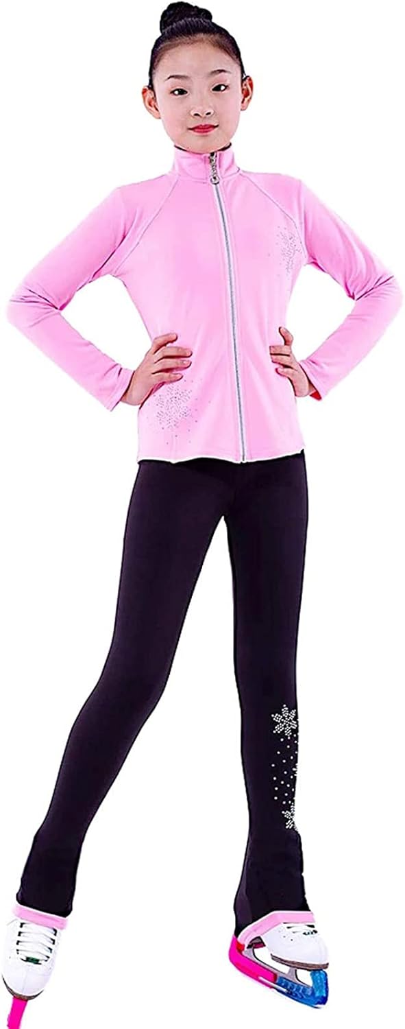 Figure Skating Jacket with Pants Women's Long Sleeves Ice Skating Competition Costume