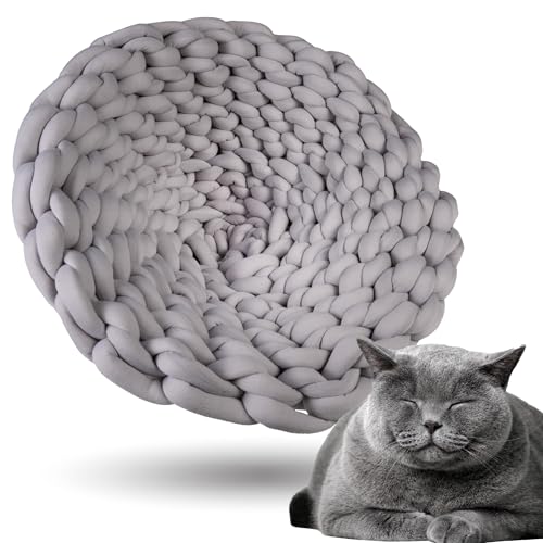 Ligo Cesta Intrecciata - Cuccia per gatti Calda Lettino casa Letto Igloo Interno casetta cuccetta Chiusa per Gatto, Cani Piccoli, lettino Cuccioli.Nicchia nido per Gatti. (GRIGIO)