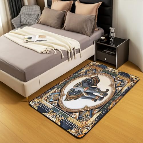 Tapete decorativo con estampado bohemio de elefantes 3x5 miniatura 3