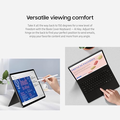 Image of Samsung Galaxy Tab S10 FE+ Book Cover Keyboard - AI Key for Galaxy Tab S10 FE+, Detachable Platform, PC-Like Experience, Wireless Keyboard Sharing, White