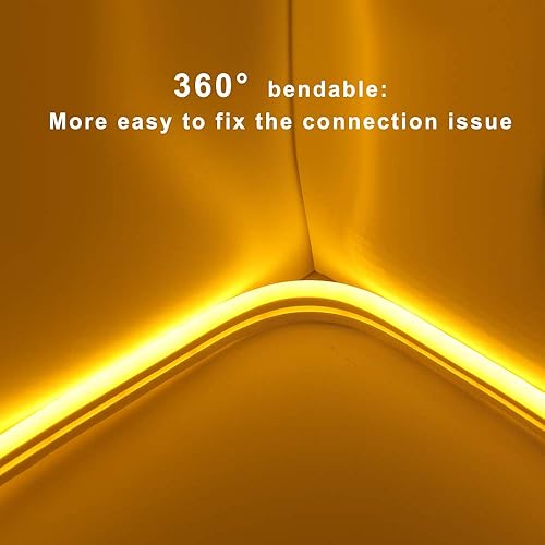 Miniatura 2 de XUNATA Tira de luces LED regulables, luces de neón flexibles de 16.4 pies, DC12V SMD2835, 600 LED, impermeable, IP68, actualización, de silicona,