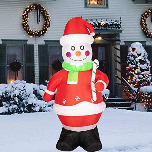 7Ft Christmas Inflatable Snowman Xmas Snowman Blow Up Yard Decor Christmas Outdoor Decorations, Built-in LED Lights, Stakes for The Yard, Lawn, Garden