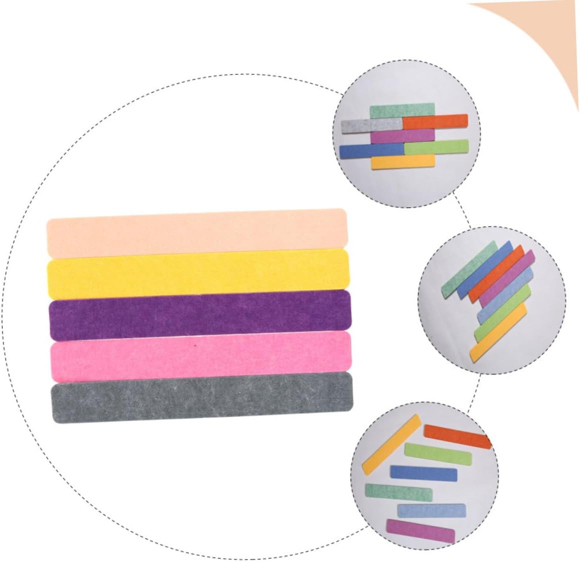 5pcs Decorative Felt Strips Multi-Purpose Bulletin Board for Wall Easy to Install Notice Board for Home Office and Classroom Use Mixed Design