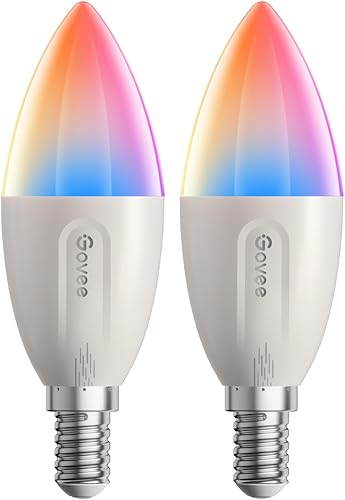 Govee E14 Bombilla Inteligente RGBWW, Compatible con Matter, Alexa y Google Assistant, 450 lm, Control de Grupo, 4.8 W, 