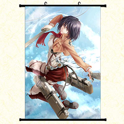 Attack on Titan Mikasa Ackerman Anime Framed Poster with hooks 24x36 INCH