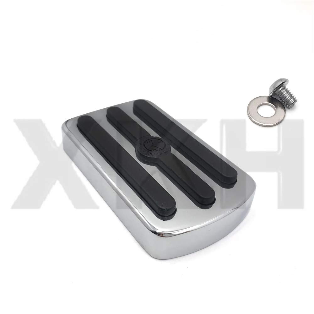 XKH- Chrome Skull Large Brake Pedal Pad Compatible with Harley Davidson '12-later Dyna FLD, 86-later FL Softail and '80-later Touring models(V Rod Muscle/Tri Glide/SuperLow) [B01KNX9ZTK]