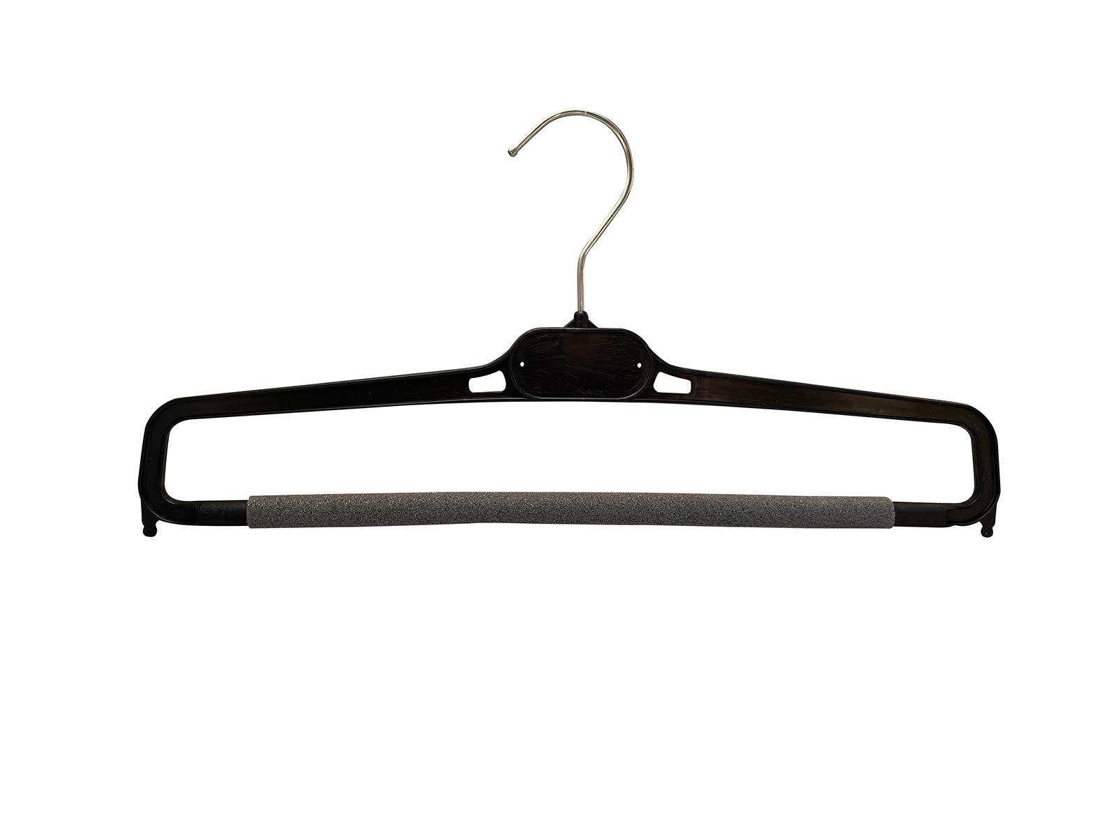 Kiroplast Perchas para Pantalones Perchas de Plástico Antideslizantes para Ahorrar Espacio 38cm (100, Negro)