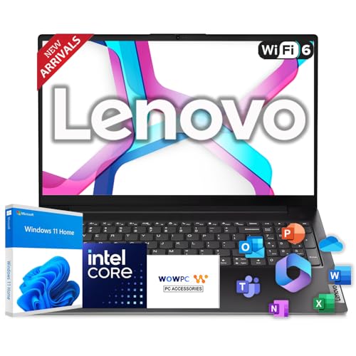 Image of Lenovo 2026 Newly Designed Business and Student Laptop, Intel Powerful Processor, 16GB RAM, 512GB SSD, 15.6 inch FHD Display, Ethernet RJ-45, Ultra Quiet Design, Long Battery Life, Wi-Fi 6, Windows 11