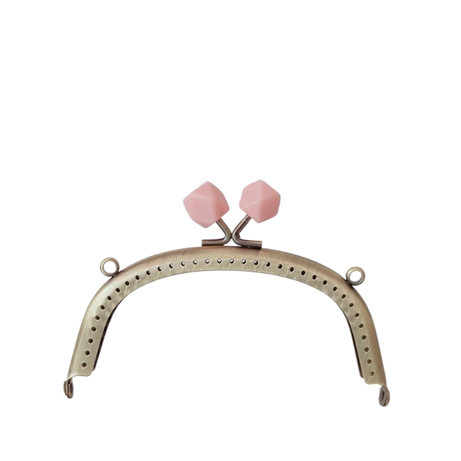 PVUVTNAHW Brass 12.5CM Rhombus Candy Resin Clasp Vintage Metal Purse Frame Handle Clutch Handbag Accessories Making Kiss Lock(Beige)