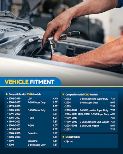 Image of PHILTOP 7341N New Alternator Fit for 1999-2003 Ford F-350 Super Duty V8 7.3T, 1999-2002 F-250 Super Duty V8 7.3T, 2004-2007 F-250 Super Duty V8 6.0T, 230Amp High Output Alternator Replace 7341N