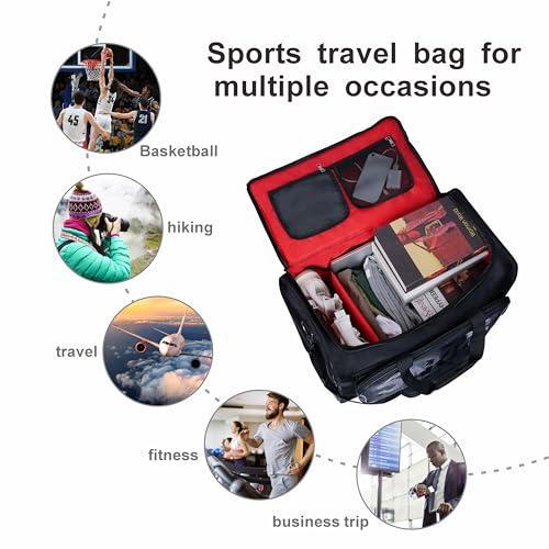 Shoe Bags for Travel Sneaker Travel Bag Shoes Duffel Bags Waterproof Gym Sports Luggage Sneakerhead Bag for Men with 3 Adjustable Dividers fit 4 Pairs Heavy Duty Travel Accessories (red)4