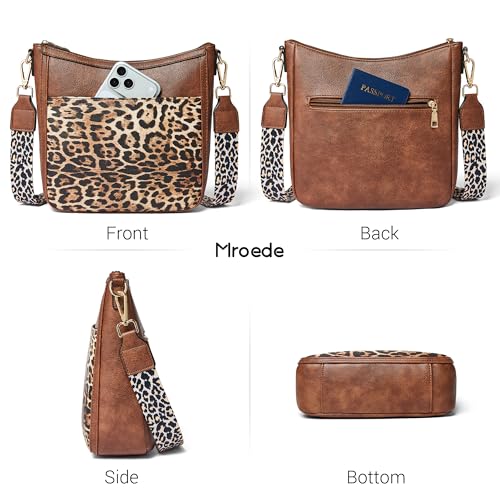 Image of Leather Crossbody Purse for Women Crossbody Bag for Daily Travel | Trendy Vegan Leather Medium Crossbody Purse with Adjustable Strap Women's Hobo Shoulder Handbags for Work