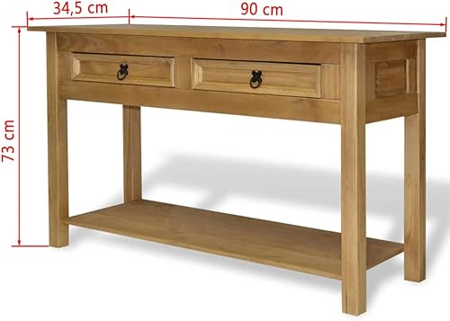 Miniatura 2 de vidaXL Mesa consola de pino mexicano Corona Range 35.4"x13.6"x28.7"